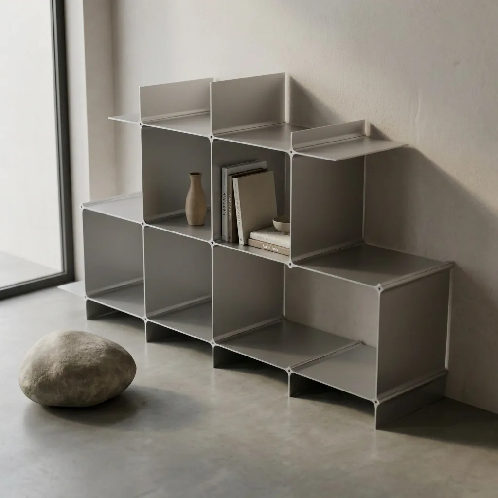 Reduced Montique shelf in a quiet, minimal setting