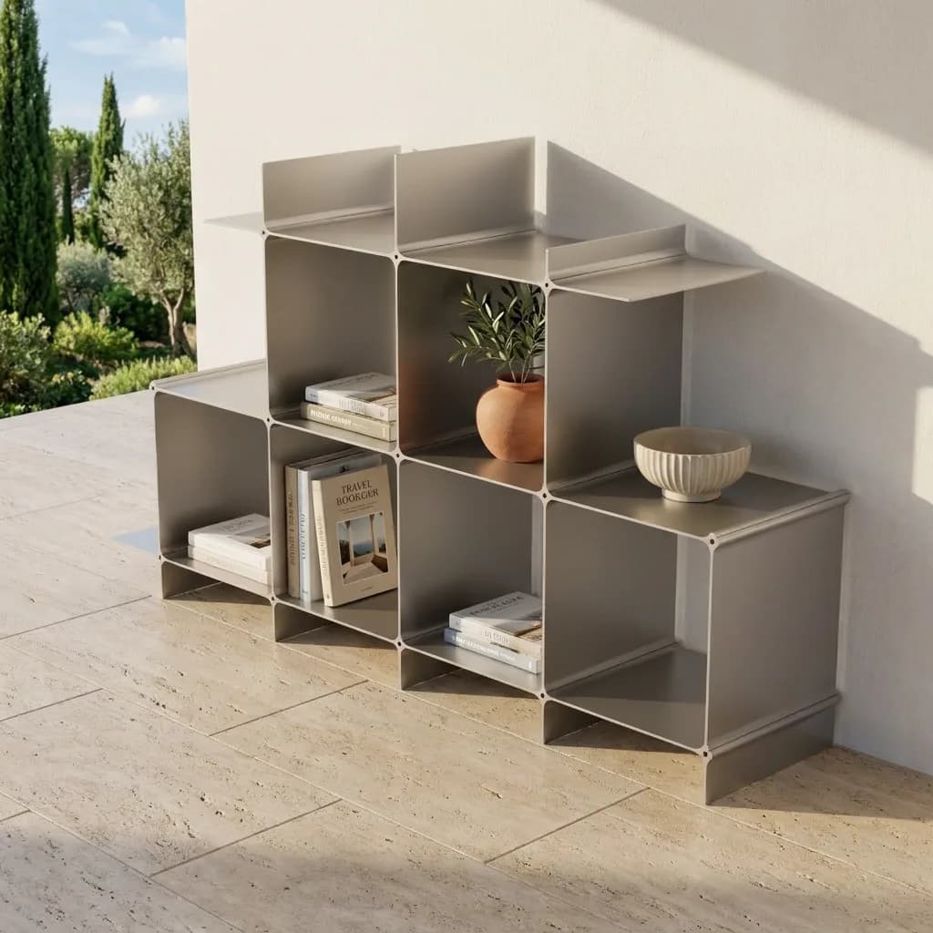 Montique shelf on a travertine terrace in daylight